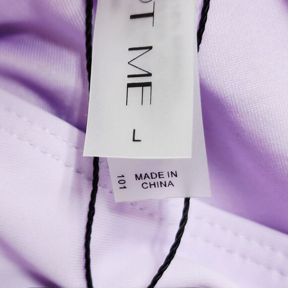 Lilac One-Piece Swimsuit Tie Front  Detail Adjustable Halter Straps Size L - Picture 3 of 7